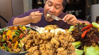 PINAKBET PRITONG MANOK MANGGA AT BAGOONG PAKBET Filipino Food Mukbang [upl. by Sansbury]