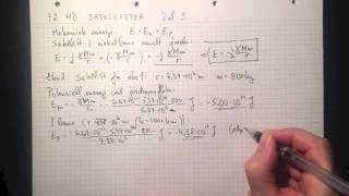 Fysikk 2 4D Satellitter Del 3 Mekanisk energi Regneeksempler [upl. by Eiderf]