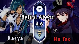 C6 Kaeya Reverse Melt amp C0 Hu Tao Vaporize  Spiral Abyss 48  Genshin Impact [upl. by Naneek]