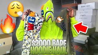 2000 RARE BAPE HOODIE HAUL  TRY ON  REVIEW AFFORDABLE AND SAFE [upl. by Sanson]