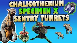 Ark Survival  Chalicotherium Turret Mode Pair With Specimen X For Base Defense  Ark Ascended [upl. by Allehc]