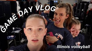 DI Volleyball Game Day Vlog spring match  Illinois Volleyball [upl. by Zima267]