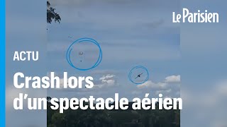 ÉtatsUnis  deux pilotes s’éjectent de leur avion de chasse en plein meeting aérien [upl. by Coraline]