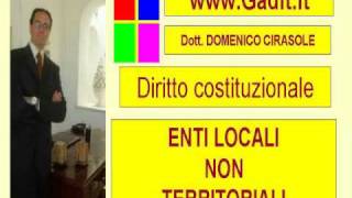 VIDEO LEZIONE DIRITTO COSTITUZIONALE ENTI LOCALI NON TERRITORIALI [upl. by Haletta]