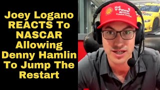 Joey Logano REACTS To NASCAR Letting Denny Hamlin Jump The Final Restart At Richmond [upl. by Hamlet]