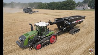 Cutting Wheat amp Planting Double Crop Soybeans in Illinois using Fendt Equipment [upl. by Ydnyc194]