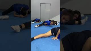 straddle split training cheer shorts flexibility training [upl. by Nitnelav]