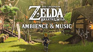 ⛩️ Kakariko Village Sunset ⛩️ Zelda Ambience amp Optional Music [upl. by Cappella]