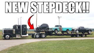 Peterbilt 379 Hauls First Load With NEW STEPDECK TRAILER [upl. by Peatroy]