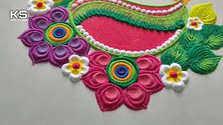 Best Rangoli Tricks For Beginners  Relaxing Video For Kids Amazing Rangoli Hacks by Sangeeta [upl. by Leirraj]