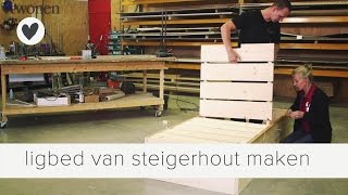 ligbed van steigerhout maken  vtwonen  doehetzelf [upl. by Tedd827]