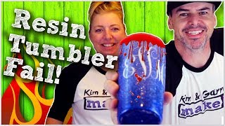 We Failed Trying to Make an Epoxy Resin Glitter a Tumbler  SPOILER ALERT FIRE and BLOOD [upl. by Meeharb]