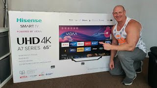 Hisense A7G QLED unboxing setup amp demo [upl. by Colvert568]