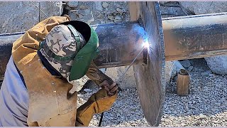 7018 Stick Welding  5F Joint Pipe to Plate  Welding Tips amp Tricks [upl. by Klemm778]