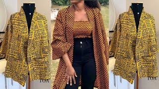 Create Your Own African Print Kimono Jacket In 15 Minutes [upl. by Pinter]