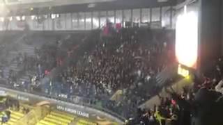 Fenerbahce fans chant Glasgow Rangers at Celtic fans during Europa League clash [upl. by Vedis]