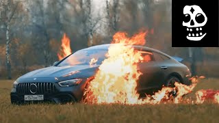 Russian Gangster Burns MercedesAMG GT Grim Hustle [upl. by Sidra]