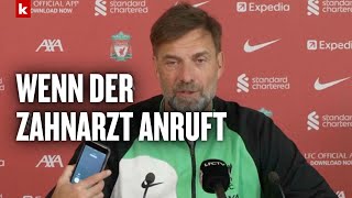 Klopp muss lachen Zahnarzt stört LiverpoolPK [upl. by Etteuqram]