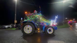 See The Amazingly Bright Tractors In The Welshpool Illuminated Tractor Run 4K [upl. by Wu857]