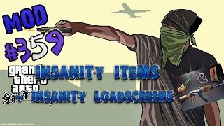 Обзор модов GTA San Andreas 359  INSANITY Items  INSANITY LoadScreens [upl. by Devaj]