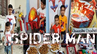 SPIDERMAN THEME BIRTHDAY DECORATIONHOW TO DECORATE HOME FOR SPIDERMAN THEME All In One🎂🎉🧁🍹🍟🍭🥰🥳😊🤩🥰 [upl. by Aryahay]