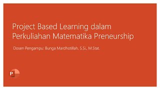 Project Based Learning dalam Matematika Preneurship [upl. by Coveney]