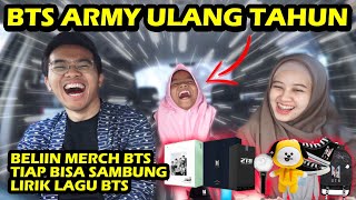 Beliin ADEK MERCH BTS Tiap Bisa Sambung Lirik LAGU BTS 😍 [upl. by Felix13]