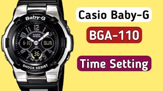 How to set time on Casio BabyG BGA110 [upl. by Ivonne730]