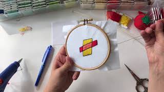 How to make embroidered patch or brooch Hand embroidery [upl. by Kovar]