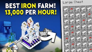 Minecraft Iron Farm Tutorial  FAST amp EASY  13000 PH [upl. by Avra591]