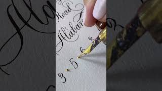 Envelope Addressing Golden Dots  Copperplate Script Suzanne Cunningham [upl. by Ssalguod]