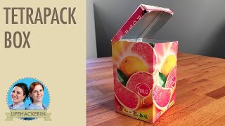 Aufbewahrungsbox aus Getränkekarton  Tetrapack DIY [upl. by Ettelocin129]