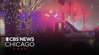 Large police fire response to crash on Chicagos Magnificent Mile [upl. by Nere329]