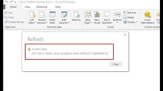 OLE DB or ODBC error Exception from HRESULT 0x80040E1D  Power bi Refresh Error [upl. by Ydnar]