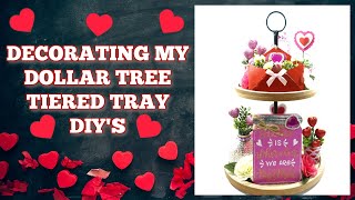 TIERED TRAY DIYS USING DOLLAR TREE ITEMS [upl. by Vivyan]