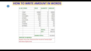 How to write an amount in words in MSExcel [upl. by Henriha206]