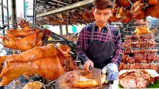 Popular A Whole Pork Leg​ amp Roast Ducks  Cambodian Street Food [upl. by Elleirol]