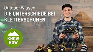 OutdoorWissen Kletterschuhtypen erklärt [upl. by Kurth209]