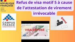 Campus France voici lune des causes de refus de visa via motif 5 [upl. by Ahkihs]