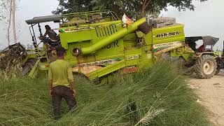 combine harvester machine Nahar Chhoti Nahar Mein fas gai hai [upl. by Etnovert]