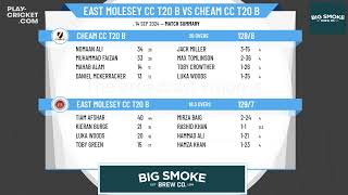 East Molesey CC T20 B v Cheam CC T20 B [upl. by Hasina]