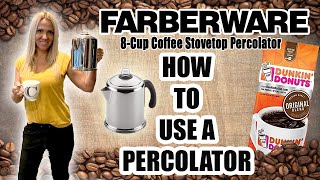 How To Make Coffee in a Percolator step by step demo and Review [upl. by Ahsikym663]