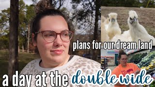 A DAY AT THE DOUBLE WIDE  land plans  mobile home homemaking  large family mobile home living [upl. by Golliner]