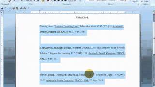 Format Your Reference or Works Cited Page with MS Word [upl. by Feenah]