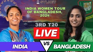 INDW vs BANW 3rd T20 Live Score amp Commentary  IND Women vs BAN Women Live Cricket Match Today [upl. by Aserej]