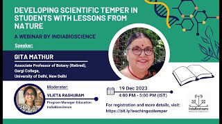 Webinar Developing scientific temper in students with lessons from nature [upl. by Dreeda]