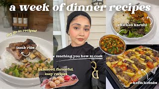 A WEEK OF DINNER RECIPES 🥘 street tacos chicken curry lamb ribs kofta balanced amp tasty meals [upl. by Gilpin]