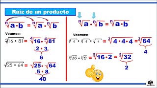 Teoría de exponentes para la radicación raíz de un producto  5to de primaria [upl. by Nuahsal]