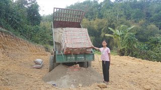 Build a new house  Buy bricks sand and cement to build the foundation  Poor girl building farm [upl. by Grove]