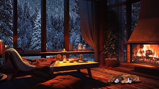 Relaxing Blizzard with Cozy Crackling Fireplace  Winter Wonderland Scenic for Sleep amp Stress Relief [upl. by Ojeibbob]